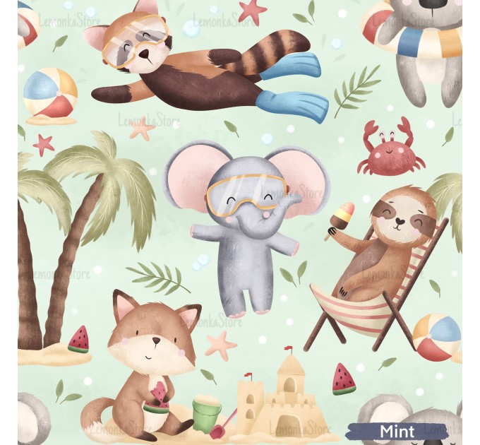 Animals on the beach - Mint