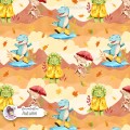 Autumn Dinos seamless pattern design - Autumn