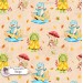 Autumn Dinos seamless pattern design - Beige