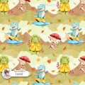 Autumn Dinos seamless pattern design - Forest