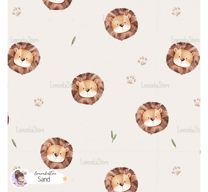 Basic Lion exclusive seamless pattern - Sand