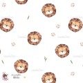 Basic Lion exclusive seamless pattern - White