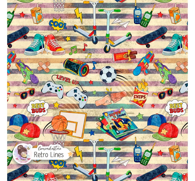 Best Buds exclusive seamless pattern - Retro Lines