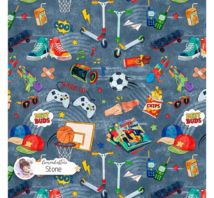 Best Buds exclusive seamless pattern - Stone