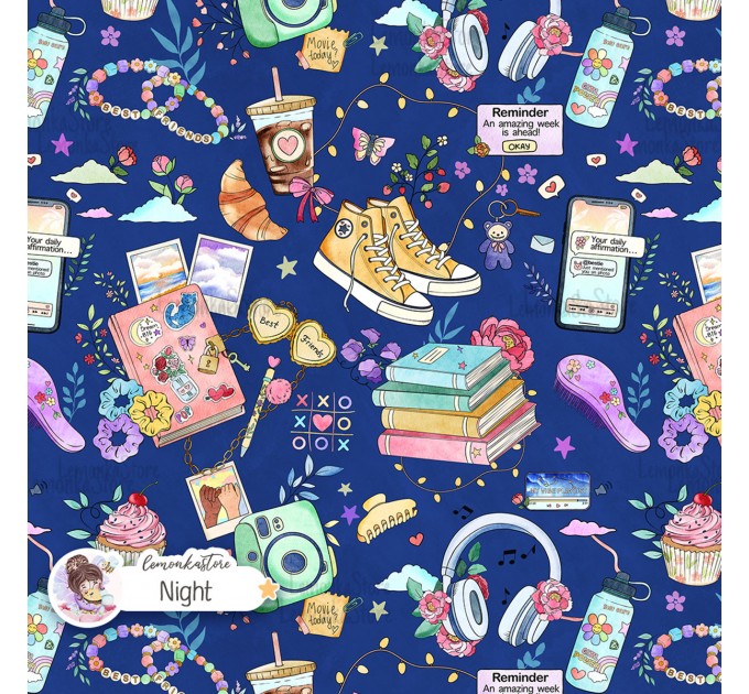 Besties exclusive seamless pattern - Night