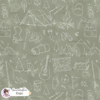 Camping Lineart - Khaki