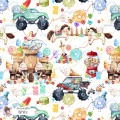 Candy Land - Middle Ages exclusive seamless pattern - White