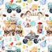 Candy Land - Middle Ages exclusive seamless pattern - White