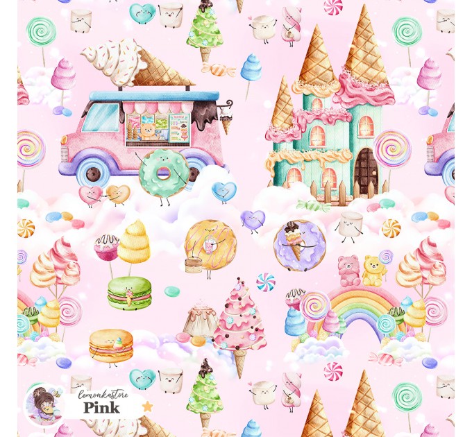 Candy Land exclusive seamless pattern - Pink