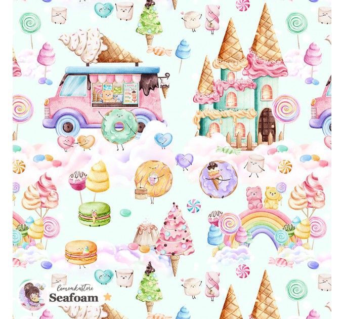 Candy Land exclusive seamless pattern - Seafoam