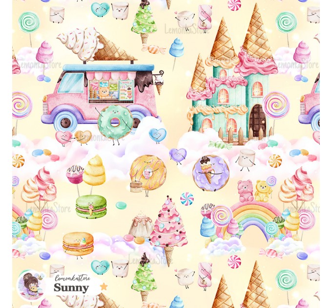 Candy Land exclusive seamless pattern - Sunny