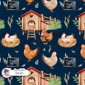 Chickens exclusive seamless pattern - Denim