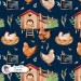 Chickens exclusive seamless pattern - Denim