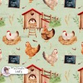 Chickens exclusive seamless pattern - Leafy
