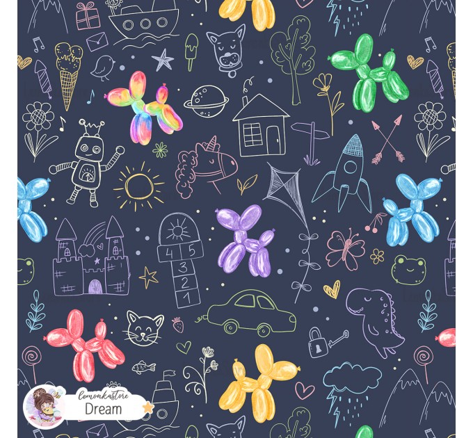 Childhood Adventure exclusive seamless pattern - Dream