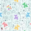 Childhood Adventure exclusive seamless pattern - Mint
