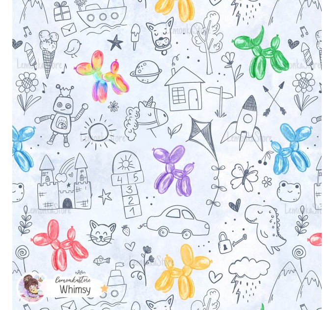 Childhood Adventure exclusive seamless pattern - Whimsy