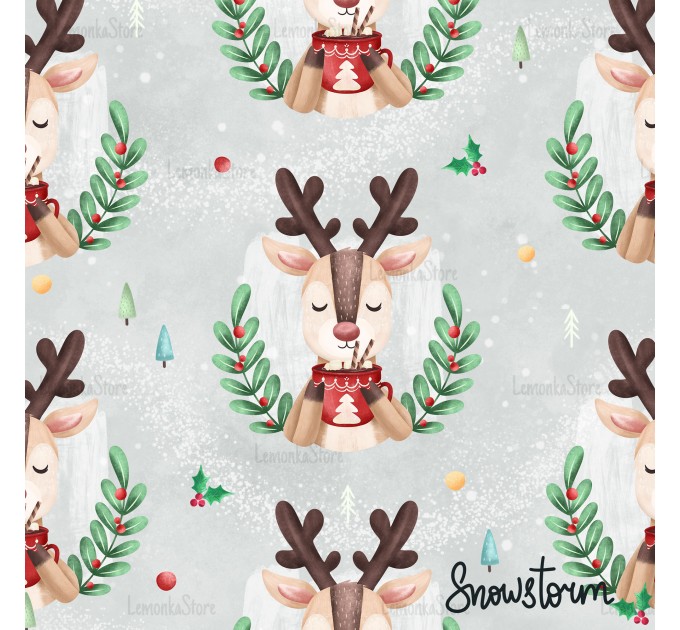 Christmas Deer - Snowstorm