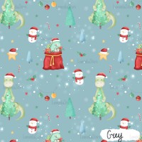 Christmas Dino - Grey