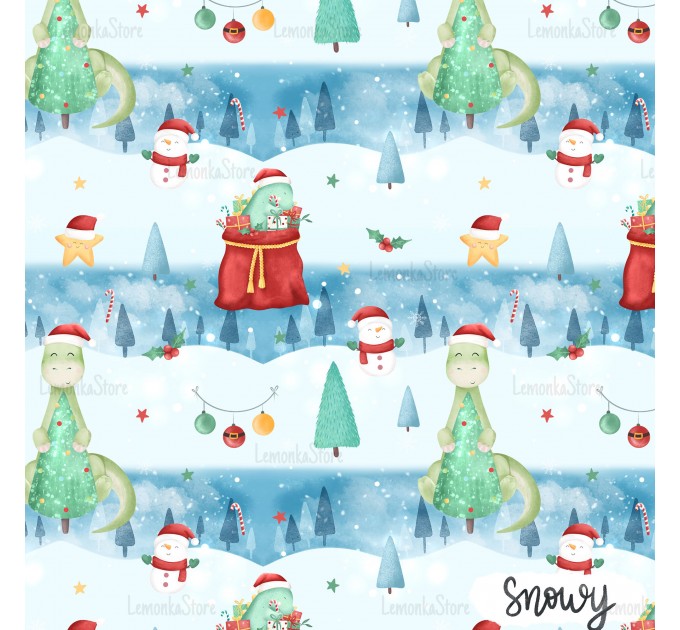Christmas Dino - Snowy