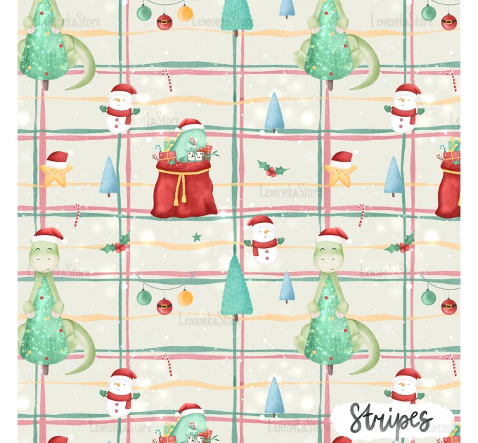 Christmas Dino - Stripes