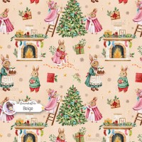 Christmas Rabbit Family - Beige
