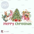 Merry Christmas rabbit family [PNG]
