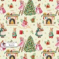 Christmas Rabbit Family seamless pattern design - Neutral