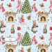 Christmas Rabbit Family seamless pattern design - Sky