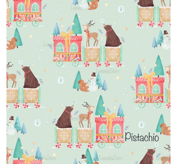 Christmas train - Pistachio
