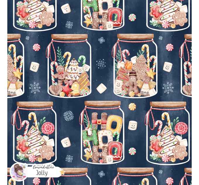 Christmas Jars exclusive seamless pattern - Jolly