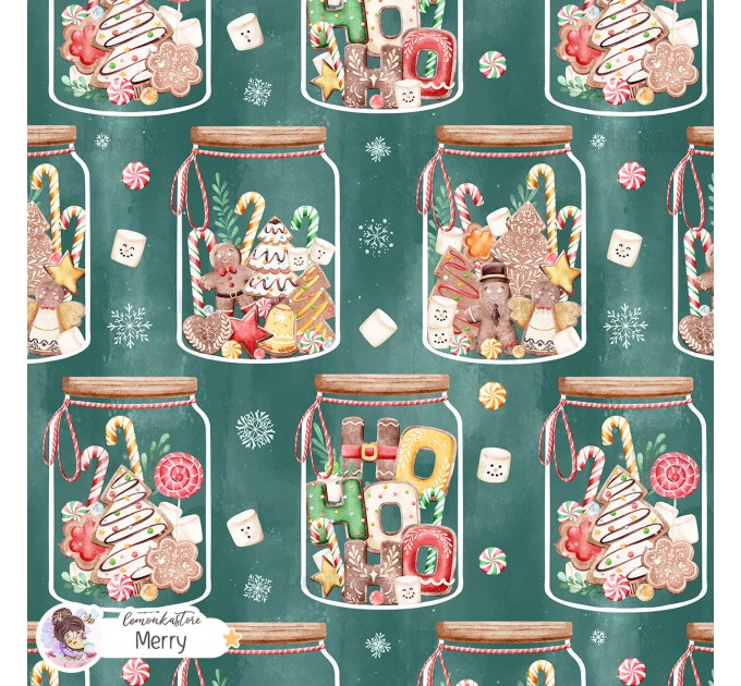 Christmas Jars exclusive seamless pattern - Merry
