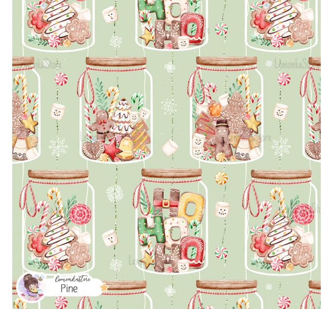 Christmas Jars exclusive seamless pattern - Pine