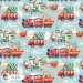 Christmas Vehicles exclusive seamless pattern - Ice grey