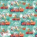 Christmas Vehicles exclusive seamless pattern - Sage
