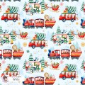 Christmas Vehicles exclusive seamless pattern - White