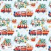 Christmas Vehicles exclusive seamless pattern - White