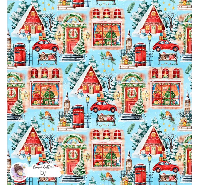 Christmas Street exclusive seamless pattern - Icy