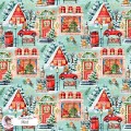 Christmas Street exclusive seamless pattern - Mint