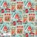 Christmas Street exclusive seamless pattern - Mint