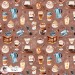 Coffee Lover exclusive seamless pattern - Brown