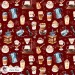 Coffee Lover exclusive seamless pattern - Dark rose