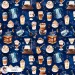 Coffee Lover exclusive seamless pattern - Denim