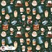 Coffee Lover exclusive seamless pattern - Forest