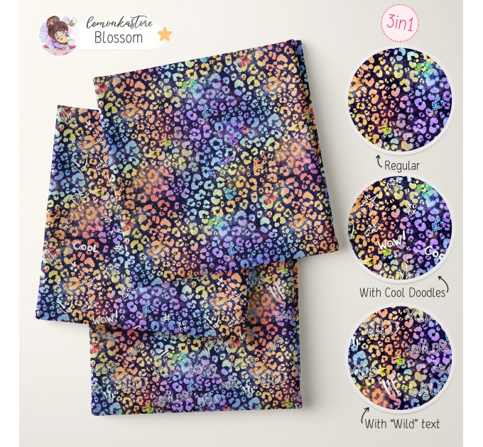 Colorful Cheetah (3 in 1) exclusive seamless pattern - Blossom