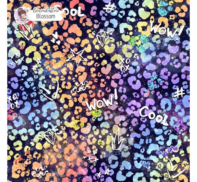 Colorful Cheetah (3 in 1) exclusive seamless pattern - Blossom
