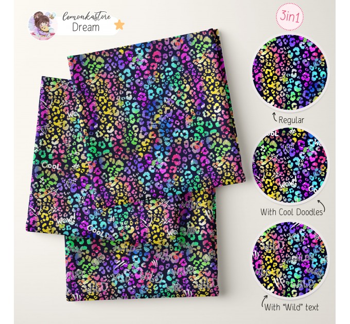 Colorful Cheetah (3 in 1) exclusive seamless pattern - Dream