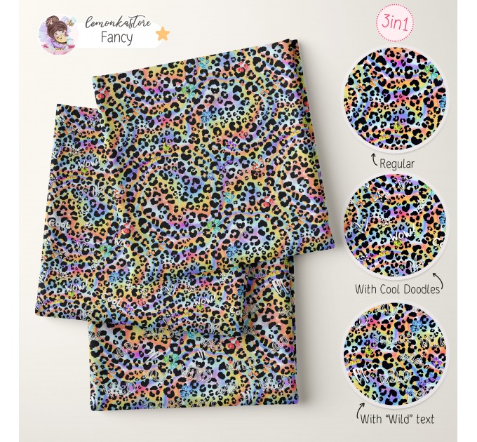 Colorful Cheetah (3 in 1) exclusive seamless pattern - Fancy