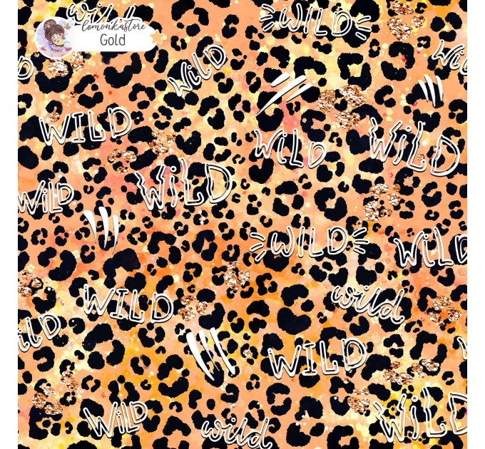Colorful Cheetah (3 in 1) exclusive seamless pattern - Gold