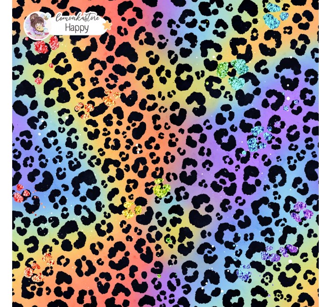 Colorful Cheetah (3 in 1) exclusive seamless pattern - Happy